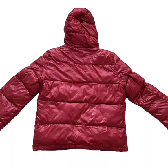 DESIGNER TH TOMMY HILFIGER MEN’S QUILTED PUFFER HOODED RED JACKET M MEDIUM - Picture 5 of 10